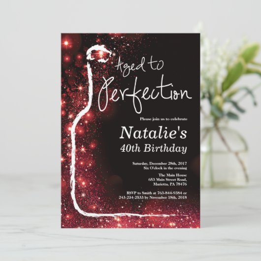 第40回ワイン誕生日熟成から完全赤グリッター 招待状 (スタンド正面)