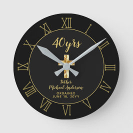 第40回叙勲記念祭司ゴールデンジュビリー ラウンド壁時計