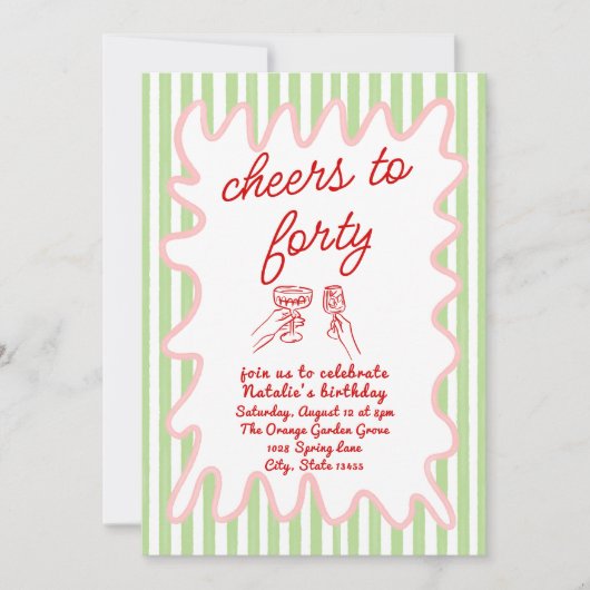 第40回手描きカラフル誕生日 招待状 (正面)