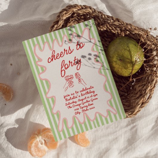 第40回手描きカラフル誕生日 招待状