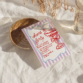 第40回手描きシャンパカラフルンガラス誕生日 招待状