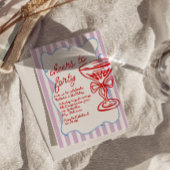 第40回手描きシャンパカラフルンガラス誕生日 招待状