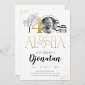 第40回熱帯誕生日金ゴールド招待状（写真あり） 招待状 (正面/裏面)