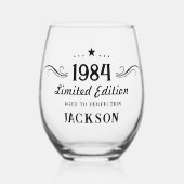 第40回生誕限定版1984 ステムなしワイングラス (正面)