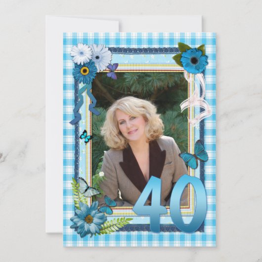 第40回誕生日パーティーの招待 招待状 (正面)