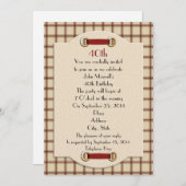 第40回誕生日パーティーフォーマルへの招待 招待状 (正面/裏面)