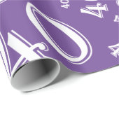 第40回誕生日パープル&ホワイトナンバーパターン40 ラッピングペーパー (ロールコーナー)