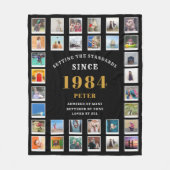 第40回誕生日家族フォトコラージュ32写真 フリースブランケット (正面)