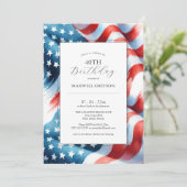 第40回誕生日招待状アメリカ国旗 招待状 (スタンド正面)
