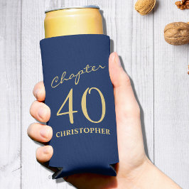 第40回誕生日第40章青金ゴールド スリム缶クーラー