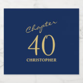 第40回誕生日第40章青金ゴールド ビールラベル (シングルラベル)