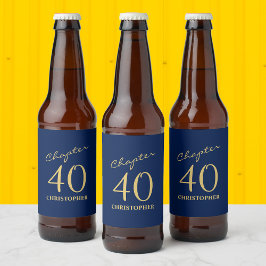第40回誕生日第40章青金ゴールド ビールラベル
