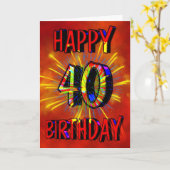 第40回誕生日花火 カード (黄色い花)