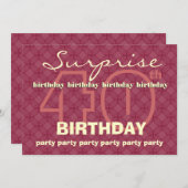 第40回超高層誕生日赤モダン丸W043 招待状 (正面/裏面)