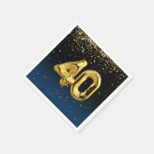 第40回金ゴールドバルーンと紙吹雪ナプキン スタンダードカクテルナプキン (角)