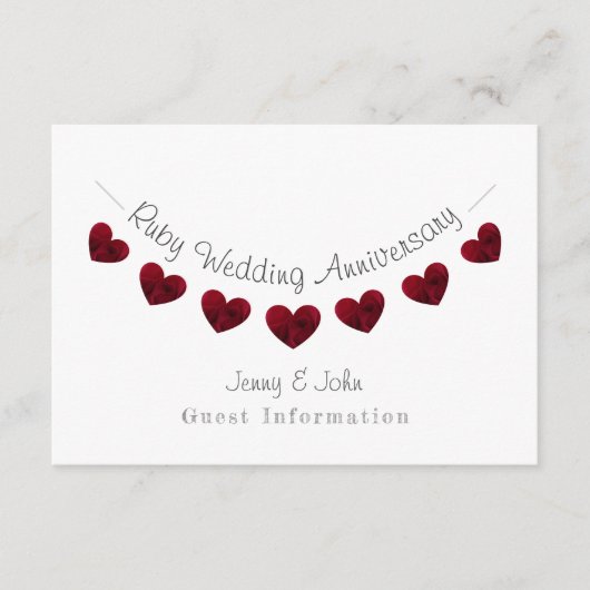 第40回Rubyの結婚記念日パーティー/ゲスト詳細 エンクロージャーカード (正面)