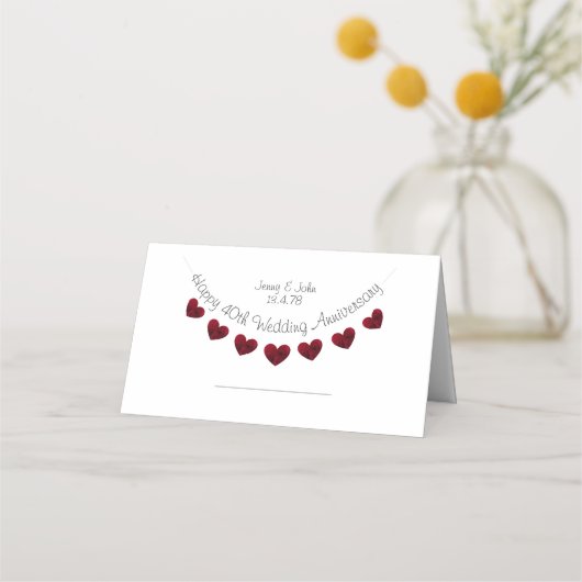 第40回Rubyの結婚記念日座席表 プレイスカード (正面)