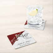 第40回Rubyフローラ結婚記念日💞 スクエアペーパーコースター (インサイチュ)