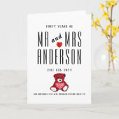 第40回RUBY年結婚記念カードパーソナライズされた カード (黄色い花)