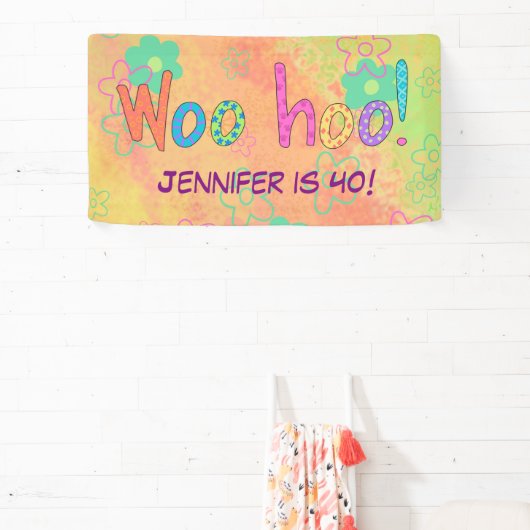 第40回WooHooの名前バナパーソナライズされたー 横断幕 (インサイチュ)