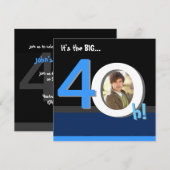 第40大きい4Oh! 写真テンプレートの誕生会 招待状 (正面/裏面)