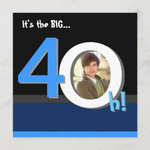 第40大きい4Oh! 写真テンプレートの誕生会 招待状