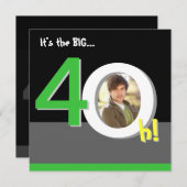 第40大4-Oh!写真テンプレート誕生パーティー 招待状 (正面/裏面)