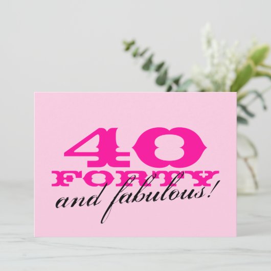 第40女性のためのバースデーパーティ招待状 招待状 (スタンド正面)