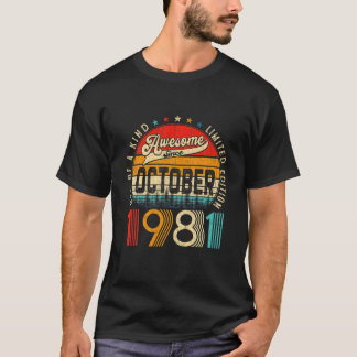 第40日デコレーション1981年10月男性女性40アイ Tシャツ