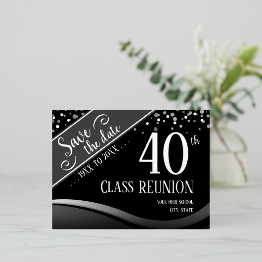 第40期クラス懇親会エレガントブラック 箔シーズンポストカード (立ち正面)