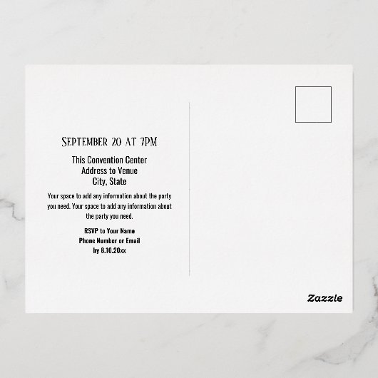 第40期クラス懇親会エレガントブラック 箔シーズンポストカード (裏面)