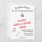 第40期🎸🤣ロックスター誕生日ギターファンキーおもしろい 招待状 (裏面)