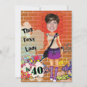 第40期女子誕生日フォキシレディ🎉カスタム写真 招待状 (正面)