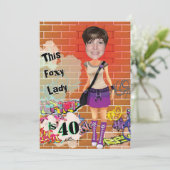 第40期女子誕生日フォキシレディ🎉カスタム写真 招待状 (スタンド正面)