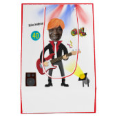 第40期男子ロックスター🎸ファンキー誕生日 ミディアムペーパーバッグ (裏面)