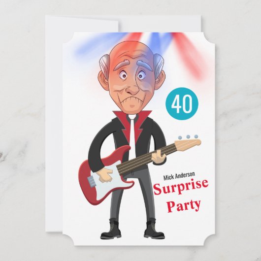 第40期男子ロックスター🎸ファンキー誕生日 招待状 (正面)