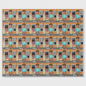 第40期男子誕生日🎁バッドおもしろいボーイポートレート ラッピングペーパー (フラット)