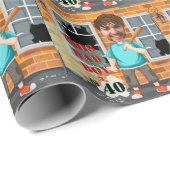 第40期男子誕生日🎁バッドおもしろいボーイポートレート ラッピングペーパー (ロールコーナー)