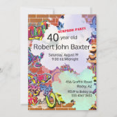 第40期男子誕生日バートボーイおもしろい顔切り抜き 招待状 (裏面)