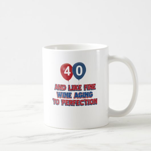 第40歳の誕生日のデザイン コーヒーマグカップ (右)