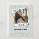 第40章 フォーティ ファン モダン フォト 40歳の誕生日 招待状 (正面)