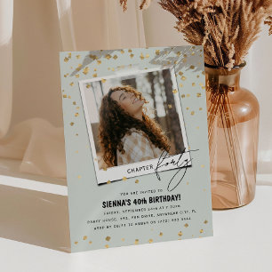 第40章 フォーティ ファン モダン フォト 40歳の誕生日 招待状