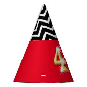 第40第40誕生日の赤い金ゴールドの白黒 パーティーハット (左)