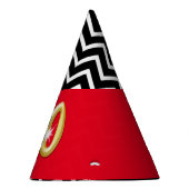 第40第40誕生日の赤い金ゴールドの白黒 パーティーハット (右)