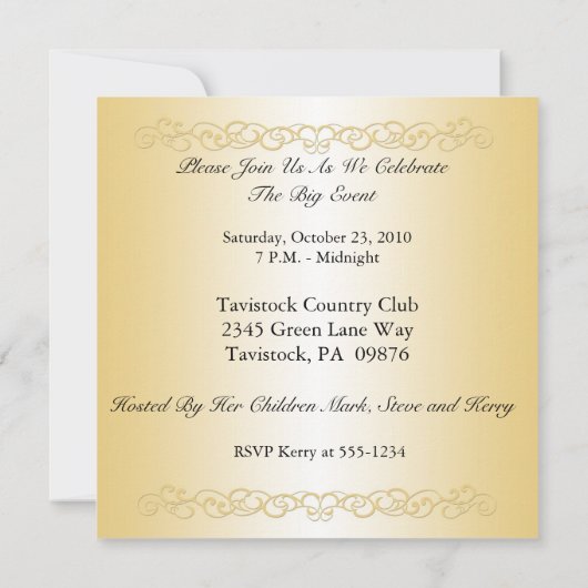 第40第49写真を持つバースデーパーティ招待状 招待状 (裏面)