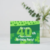 第40素晴らしい誕生日の緑のシャムロックG002E 招待状 (スタンド正面)
