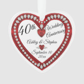 第40結婚記念日のルビー色のダイヤモンドの記念品 オーナメント (正面)