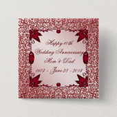 第40結婚記念日ボタン 缶バッジ (正面)