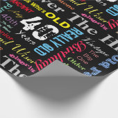 第40落書きのスタイルのハッピーバースデー ラッピングペーパー (角)