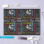 第40落書きのスタイルのハッピーバースデー 薄葉紙 (クラフト)